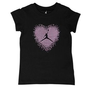 Jordan Sparkle Heart T Shirt   Girls Preschool   Basketball   Clothing   Pink Foil/Silver
