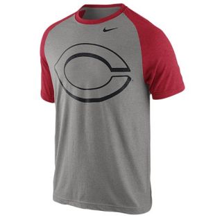 Nike MLB Big Play Raglan T Shirt   Mens   Baseball   Clothing   Cincinnati Reds   Dark Grey Heather