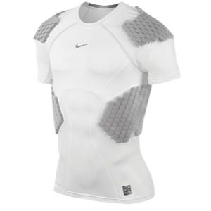 Nike Pro Combat Hyperstrong 4 Pad Top 13   Mens   Football   Clothing   White/Battle Blue