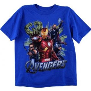 Marvel Avengers "Five Heroes" Blue T Shirt 4 7 (7) Clothing