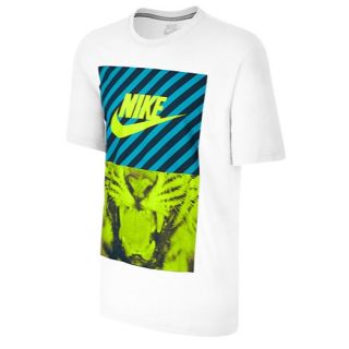 Nike Tiger Hazard T Shirt   Mens   Casual   Clothing   White/Dark Grey Heather/Volt