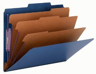 Smead Classification Folder, 3 Inch Expansion, Letter Size, 3 Dividers, Dark Blue, 10 per Box (14096)  Top Tab Classification Folders 