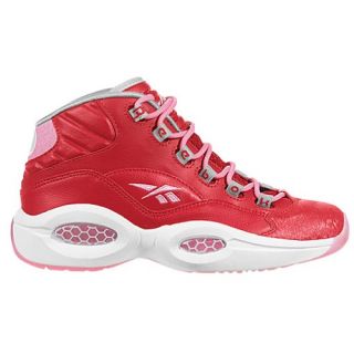 Reebok Question Mid   Girls Grade School   Basketball   Shoes   Scarlet/Light Pink/White