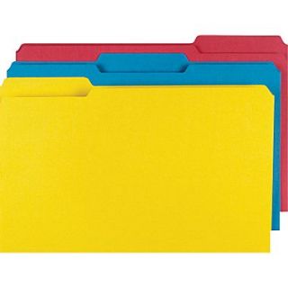 Colored File Folders w/ Reinforced Tabs, Legal, 3 Tab, Assortment B, 100/Box
