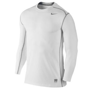 Nike Pro Combat Hyperwarm DF Fitted Crew 2.0   Mens   Training   Clothing   White/Cool Grey