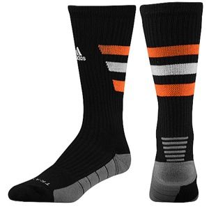 adidas Team Speed Traxion Crew Socks   Basketball   Accessories   Black/Light Orange/Aluminum