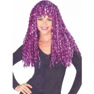 Fuchsia Fever Crimped Tinsel Wig Costume Wigs Clothing