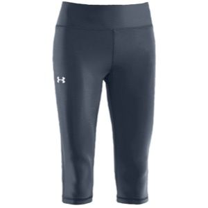 Under Armour Authentic 15 Capris   Womens   Training   Clothing   Lead/Silver