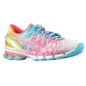 ASICS Gel   Kinsei 5   Womens   Running   Shoes   White/Teaberry/Yellow