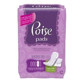 Poise Pads   Maximum Absorbency   Extra Coverage (Formerly Ultra Plus)   Bag of 12 pads Health & Personal Care