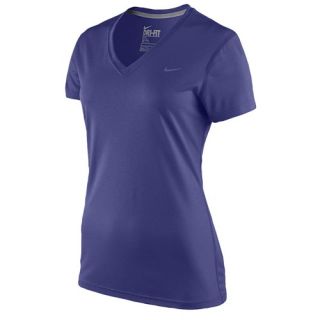 Nike S/S Legend V T Shirt   Womens   Training   Clothing   Bright Grape/Cool Grey