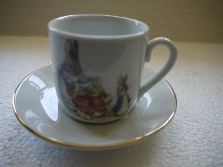 Beatrix Potter Peter Rabbit Child's Cup and Saucer Set by Reutter Porcelain of Germany (2005)  Drinkware Cups With Saucers  