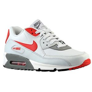 Nike Air Max 90   Mens   Running   Shoes   Light Base Grey/Wolf Grey/Black/University Red