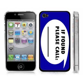 "If Found Please Call" Blue Fun Novelty Snap On Cover Clear Hard Carrying Case for iPhone 4/4S Cell Phones & Accessories
