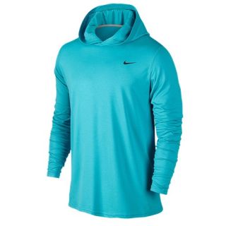 Nike Vapor Touch L/S Hoodie   Mens   Training   Clothing   Gamma Blue/Dark Grey Heather/Black