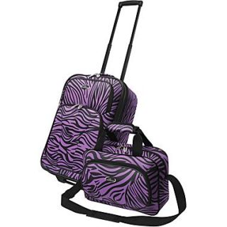 U.S. Traveler US7402 Fashion 2 Piece Carry On Luggage Set, Purple Zebra