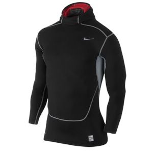 Nike Pro Combat Hyperwarm DF Comp Hoodie   Mens   Training   Clothing   Black/Cool Grey