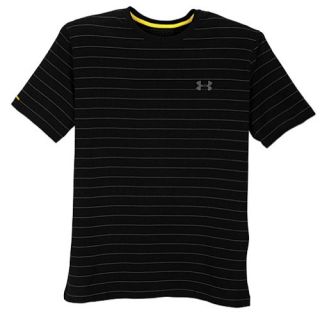 Under Armour Charged Cotton Pinstripe S/S T Shirt   Mens   Training   Clothing   Black/Charcoal/Charcoal