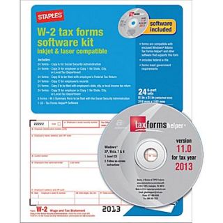 2013 Tax Forms, W2 Tax Software Kit, 24/PK