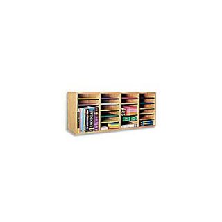 Safco Adjustable Wood Literature Organizer, 36 Compartment, 39 1/4 x 11 3/4 X 24, Oak