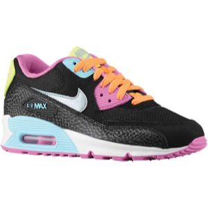 Nike Air Max 90 2007   Girls Grade School   Running   Shoes   Pure Platinum/White/Venom Green/Pink Glow