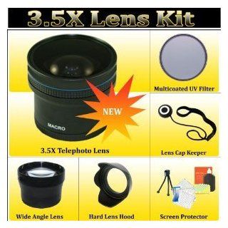 PRO HD 3.5X Telephoto Lens + Wide Angle/Macro Lens + UV Filter + Tuilip Lens Hood + More FOR THE Sony A35, A65, A77 .THIS LENS WILL ATTACH DIRECTLY TO THE FOLLOWING SONY LENSES 16mm, 18 55mm  Digital Camera Accessory Kits  Camera & Photo