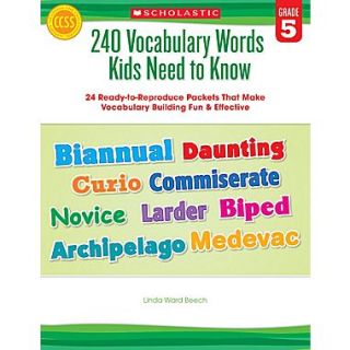 Scholastic 240 Vocabulary Words Kids Need to Know Grade 5