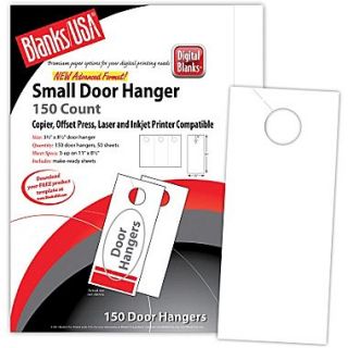 Blanks/USA 3.67 x 8.50 67 lbs. Digital Bristol Cover Door Hanger, White, 50/Pack