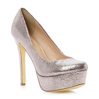 Head Over Heels by Dune Pewter synthetic Bewitched high heeled platform court shoe