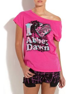Abbey Dawn Pink I Heart Print Top