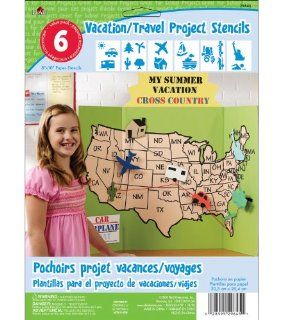 Kids Activity Project 8x10 Stencil 6 Pack Vacation/Travel