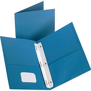 2 Pocket Folder with Fasteners, Light Blue