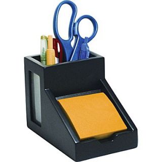 Victor Wood Desk Accessories Pencil Cup/Note Holder, Midnight Black