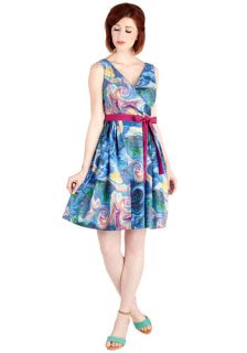 In the Key of Chic Dress in Watercolors  Mod Retro Vintage Dresses