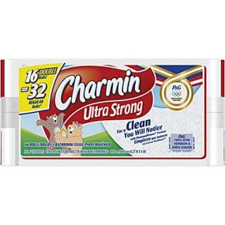 Charmin Ultra Strong Bath Tissue Rolls, 2 Ply, 16 Rolls/Pack