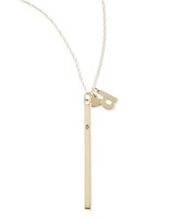 I Heart Necklace with Your Choice of 1 Letter Charm   Jennifer Zeuner   Gold
