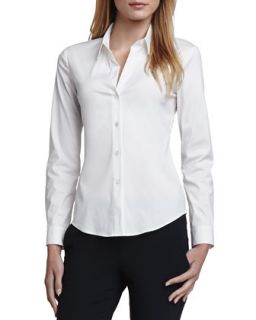 Womens Larissa Button Front Blouse   Theory   White (SMALL)