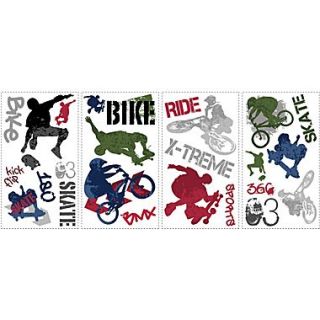 RoomMates Extreme Sports Peel and Stick Wall Decal, 10 x 18