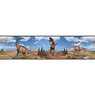 RoomMates Dinosaur Peel and Stick Border, Multi color, 180 L x 5 H