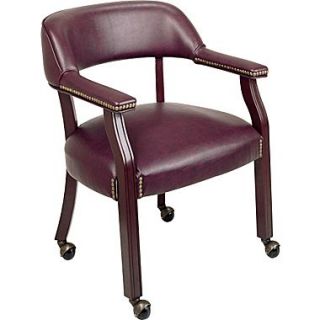 Office Star™ Burgundy Traditional Guest Chair (with casters)