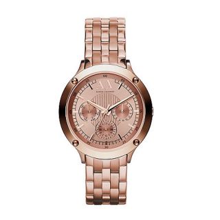 Armani Exchange Ladies rose gold chronograph watch