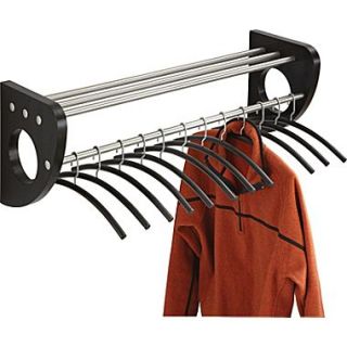 Safco Mode™ 4212 36 Wood Wall Coat Rack With Hangers, Black