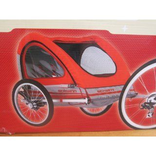 Schwinn Trailblazer Double Bicycle Trailer (Red/Gray)  Child Carrier Bike Trailers  Sports & Outdoors