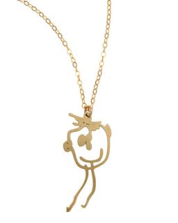 Custom Drawing Necklace   Brevity   Gold