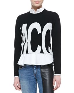 Womens McQ Logo Cropped Sweater   McQ Alexander McQueen   Black (S/4)