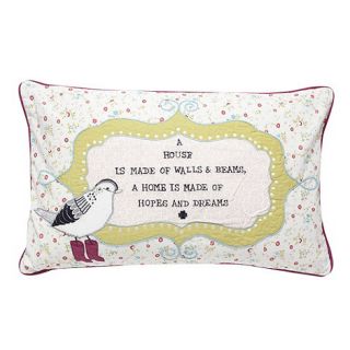 At home with Ashley Thomas White slogan embroidered cushion