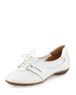 Bonnie Stretch Patent Sneaker, White   Sesto Meucci   White (38.5B/8.5B)