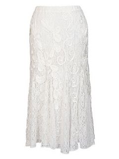 Chesca Cornelli trimmed lace skirt Ivory
