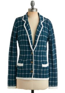Tulle Clothing Three Square Teals Blazer  Mod Retro Vintage Jackets