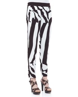 Womens Zebra Print Pull On Pants   Escada   Mocha/White (34)